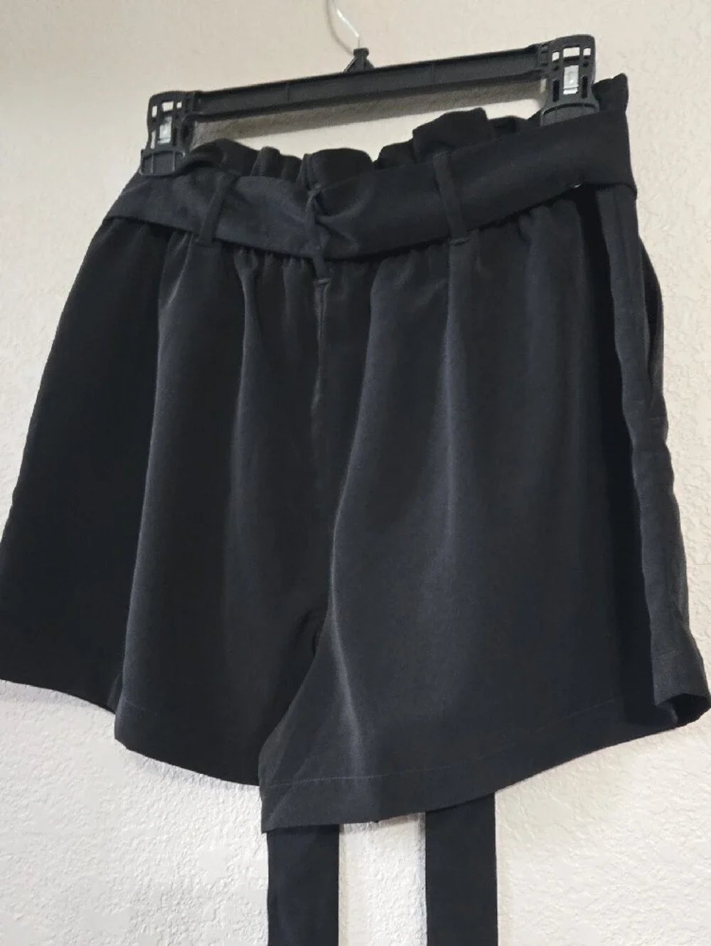 Michael Kors Black High-Waist  Tie Shorts